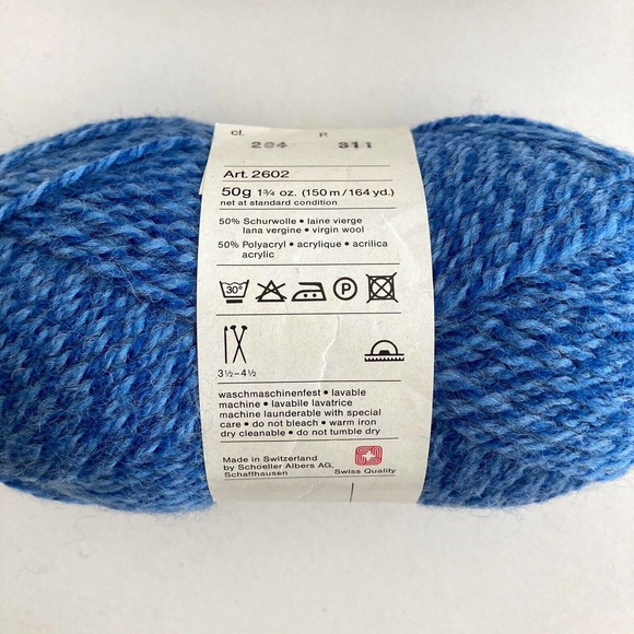 Lot of 4‎ Skeins Schaffhauser FIORELLA Yarn Wool Blend 2-Tone 3 Blue 1 Green 50g - Picture 5 of 6